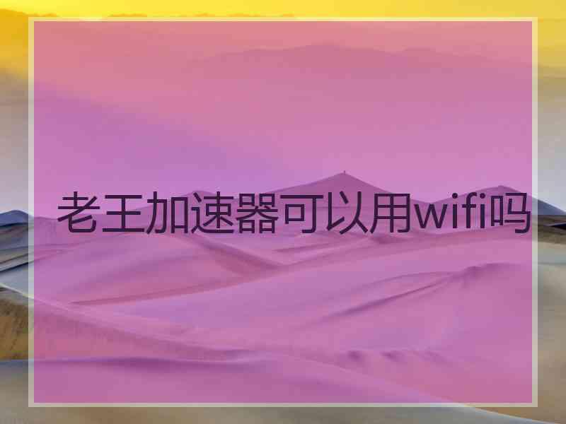 老王加速器可以用wifi吗