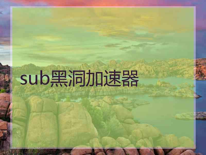 sub黑洞加速器