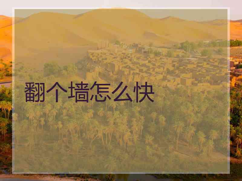 翻个墙怎么快