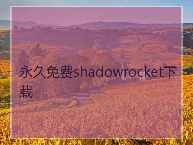 永久免费shadowrocket下载