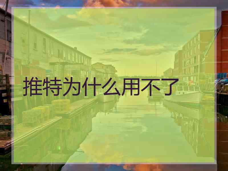 推特为什么用不了