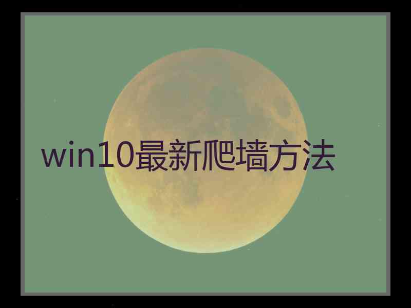 win10最新爬墙方法