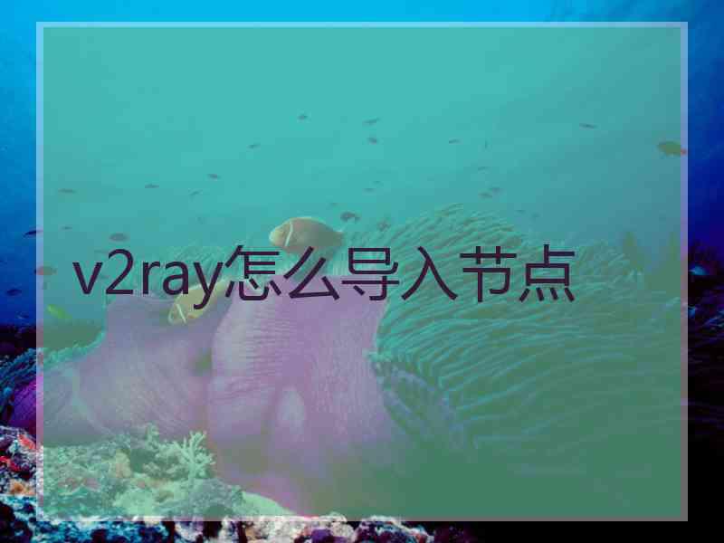 v2ray怎么导入节点