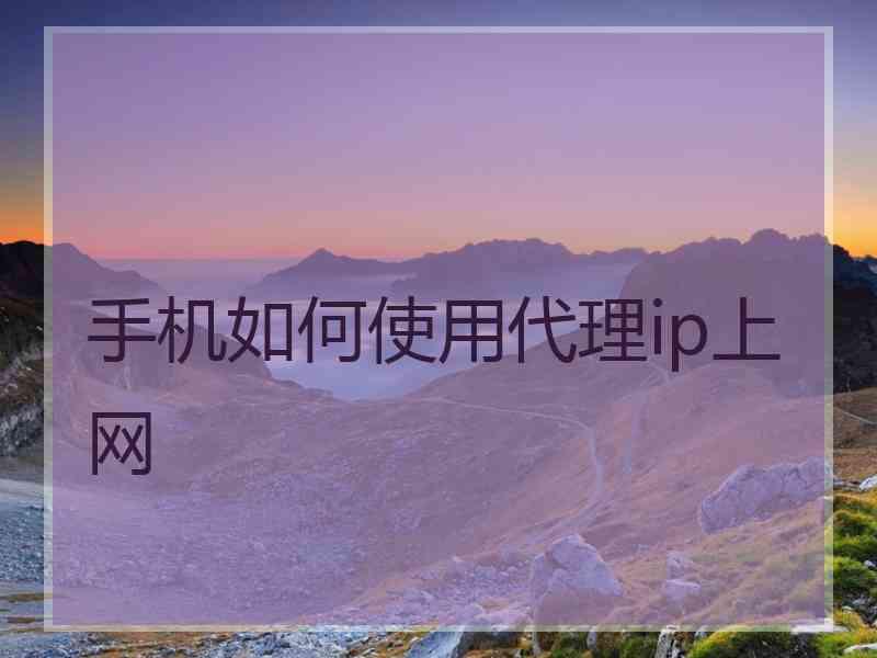 手机如何使用代理ip上网
