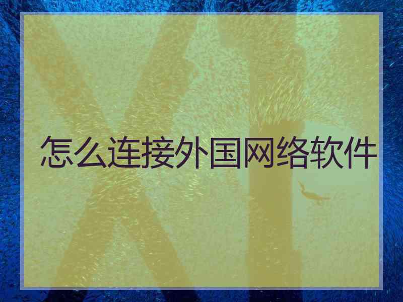 怎么连接外国网络软件