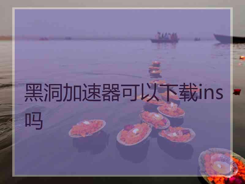 黑洞加速器可以下载ins吗