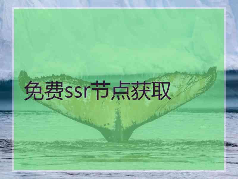 免费ssr节点获取