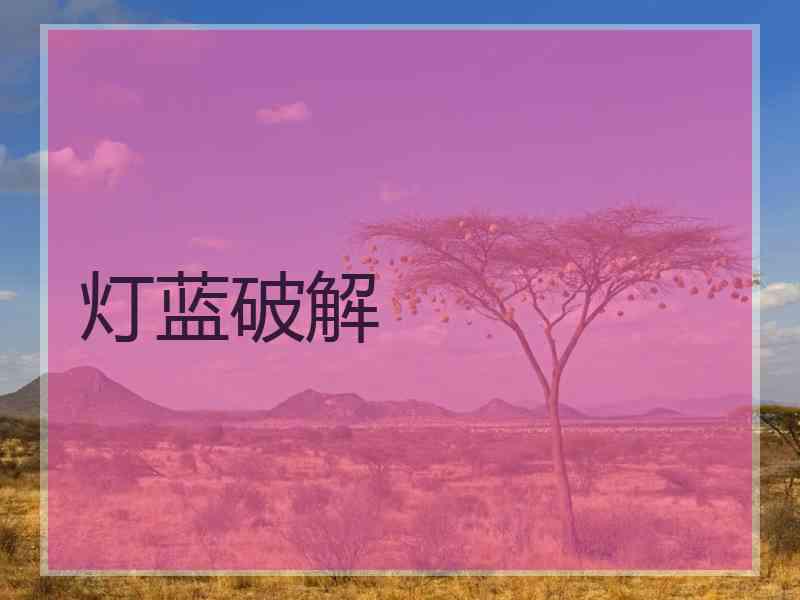 灯蓝破解