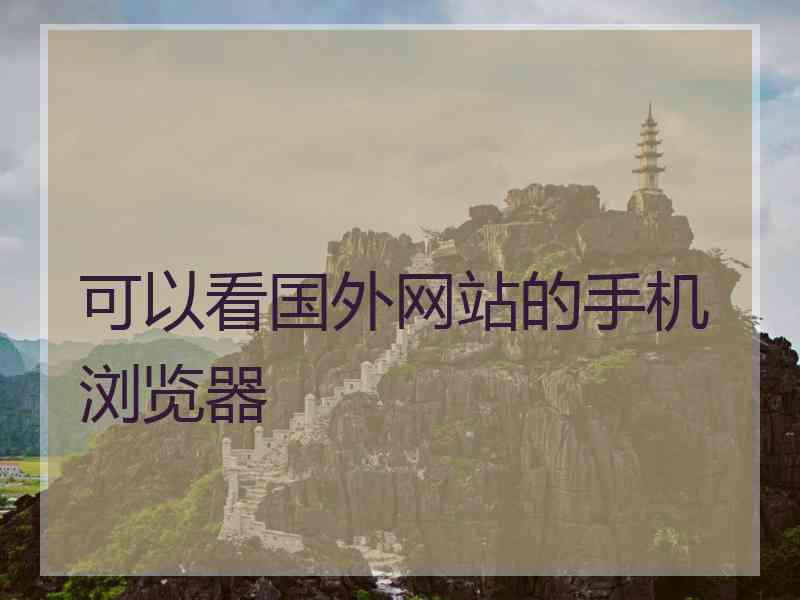 可以看国外网站的手机浏览器