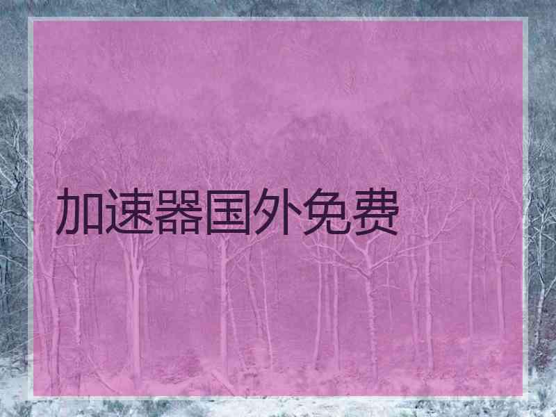 加速器国外免费