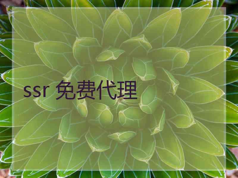 ssr 免费代理