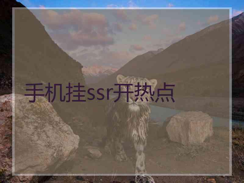 手机挂ssr开热点