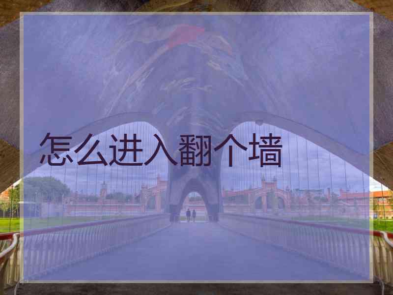 怎么进入翻个墙