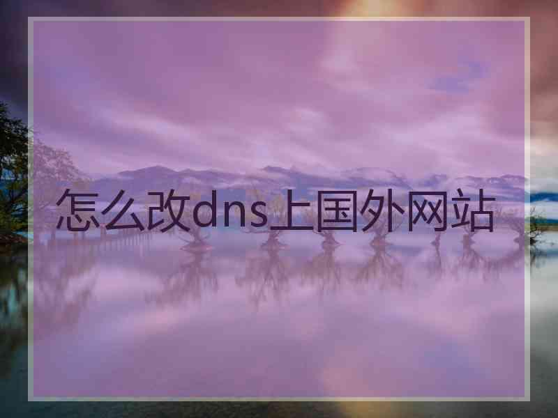 怎么改dns上国外网站