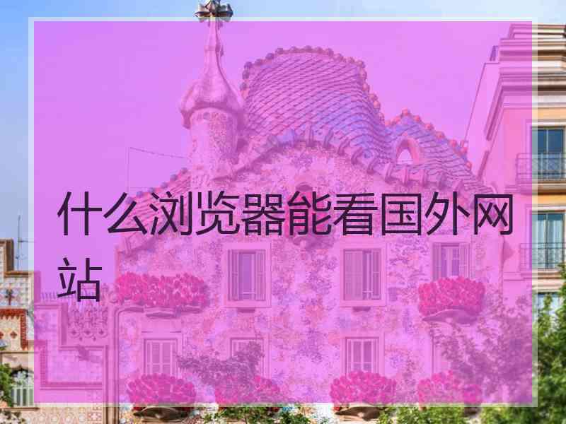 什么浏览器能看国外网站