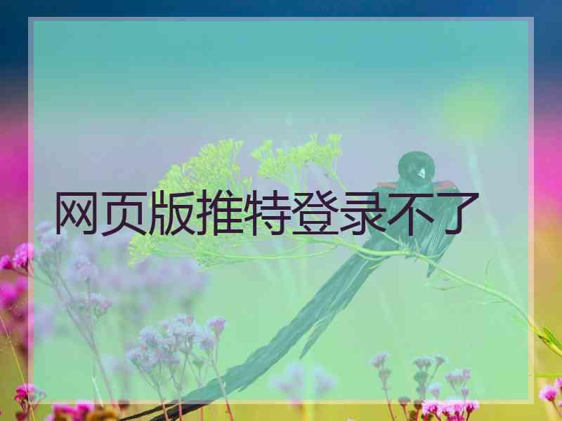 网页版推特登录不了
