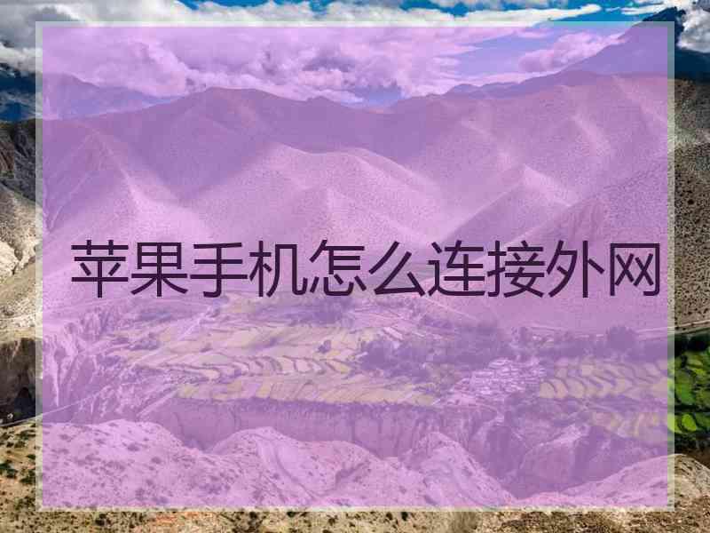 苹果手机怎么连接外网