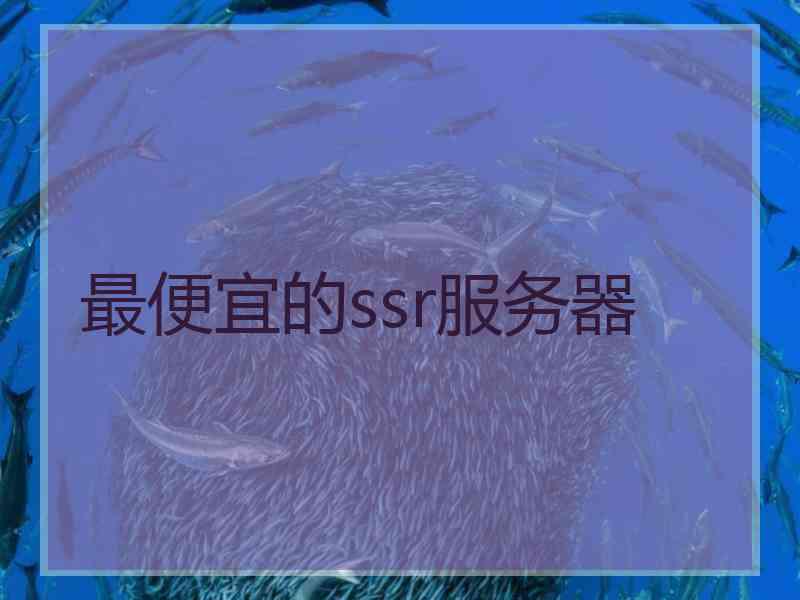 最便宜的ssr服务器