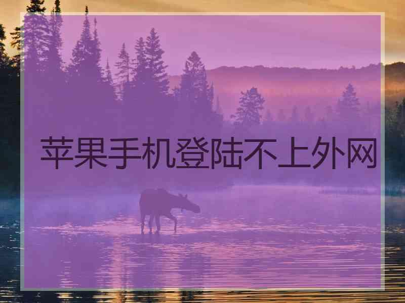 苹果手机登陆不上外网