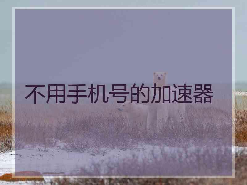 不用手机号的加速器