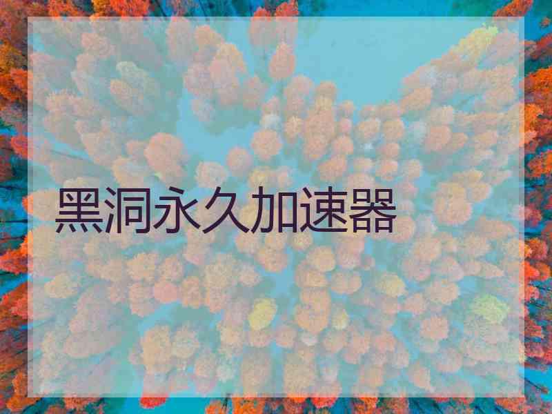 黑洞永久加速器
