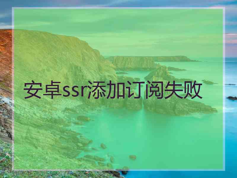 安卓ssr添加订阅失败