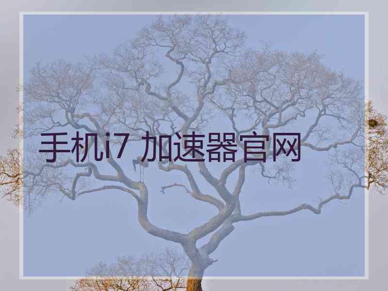 手机i7 加速器官网