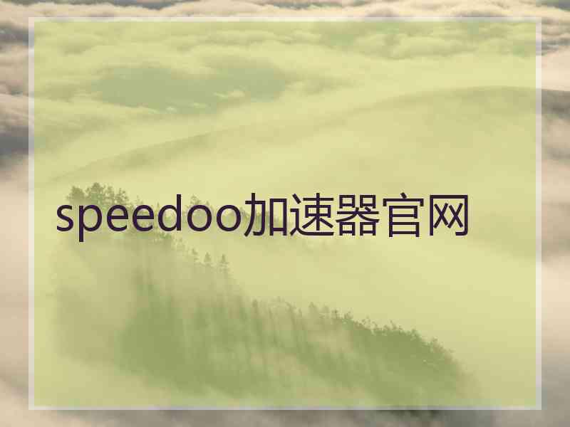 speedoo加速器官网