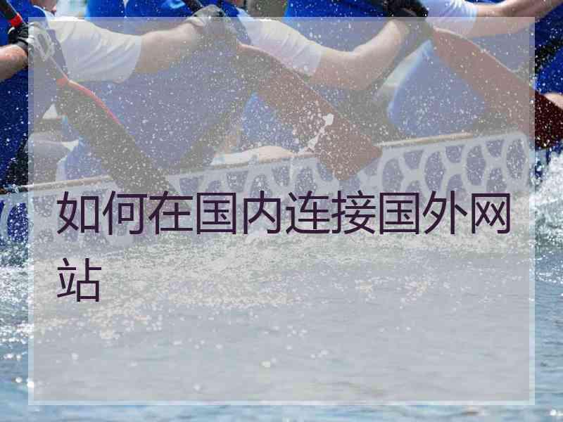 如何在国内连接国外网站