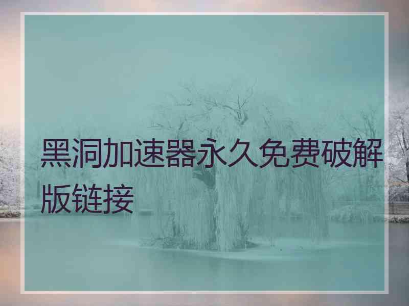 黑洞加速器永久免费破解版链接