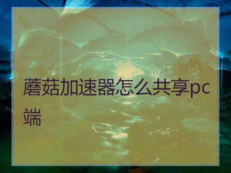 蘑菇加速器怎么共享pc端