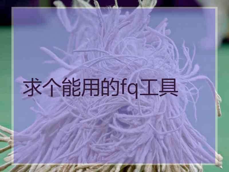 求个能用的fq工具