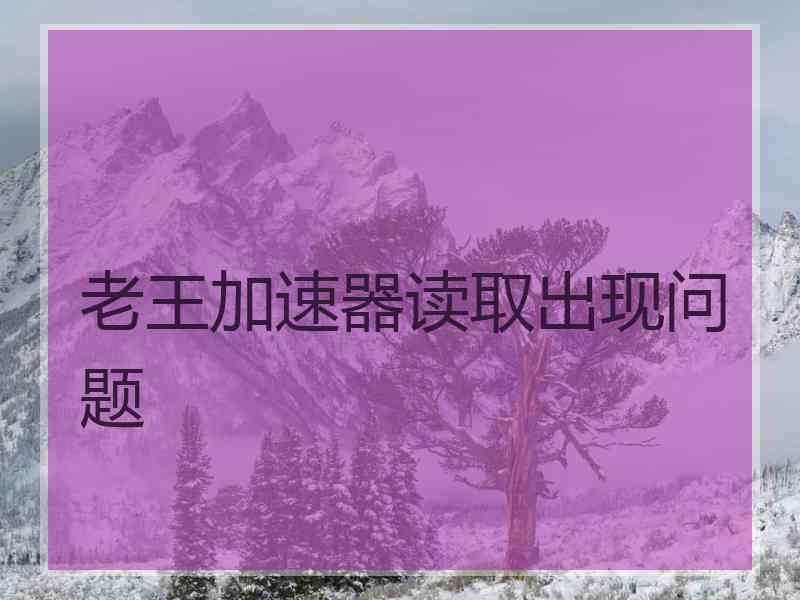 老王加速器读取出现问题