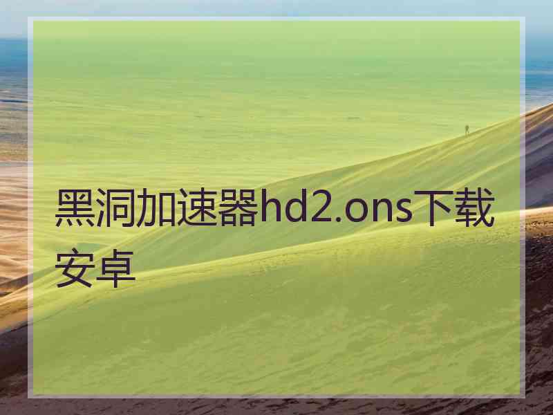 黑洞加速器hd2.ons下载安卓