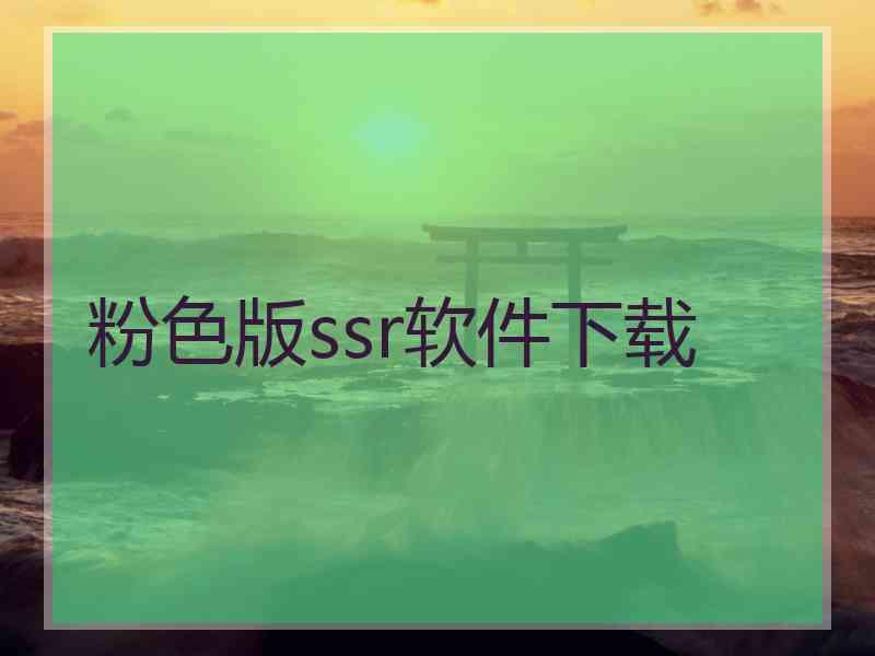 粉色版ssr软件下载