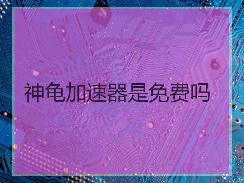 神龟加速器是免费吗