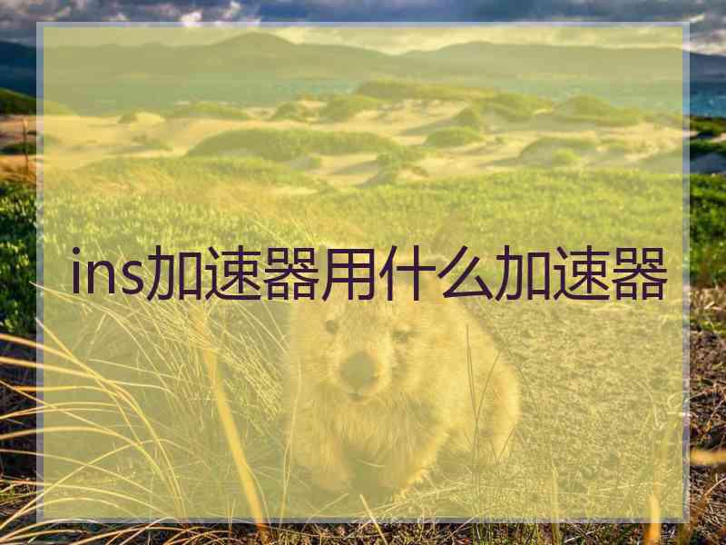ins加速器用什么加速器