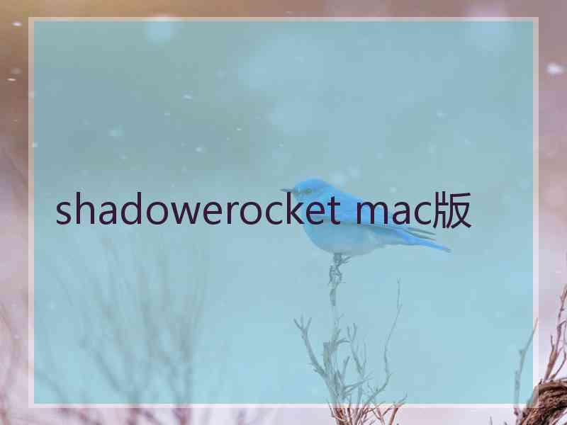 shadowerocket mac版